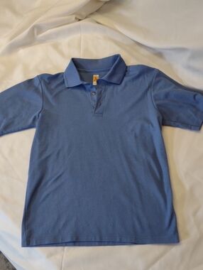 A+ By Sai Men's Merino Blue Polo Shirt w/Classic Collar - Size S